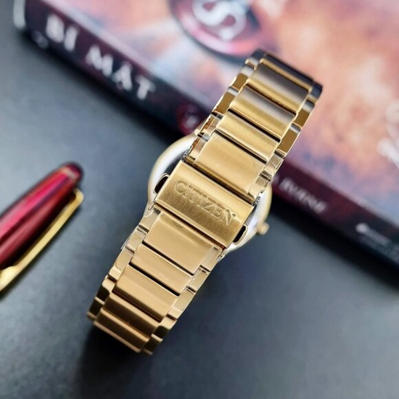 CITIZEN AU1062-56G AXIOM BLACK DIAMOND DIAL GOLD STAINLESS BRACELET MENS WATCH - Picture 10 of 14